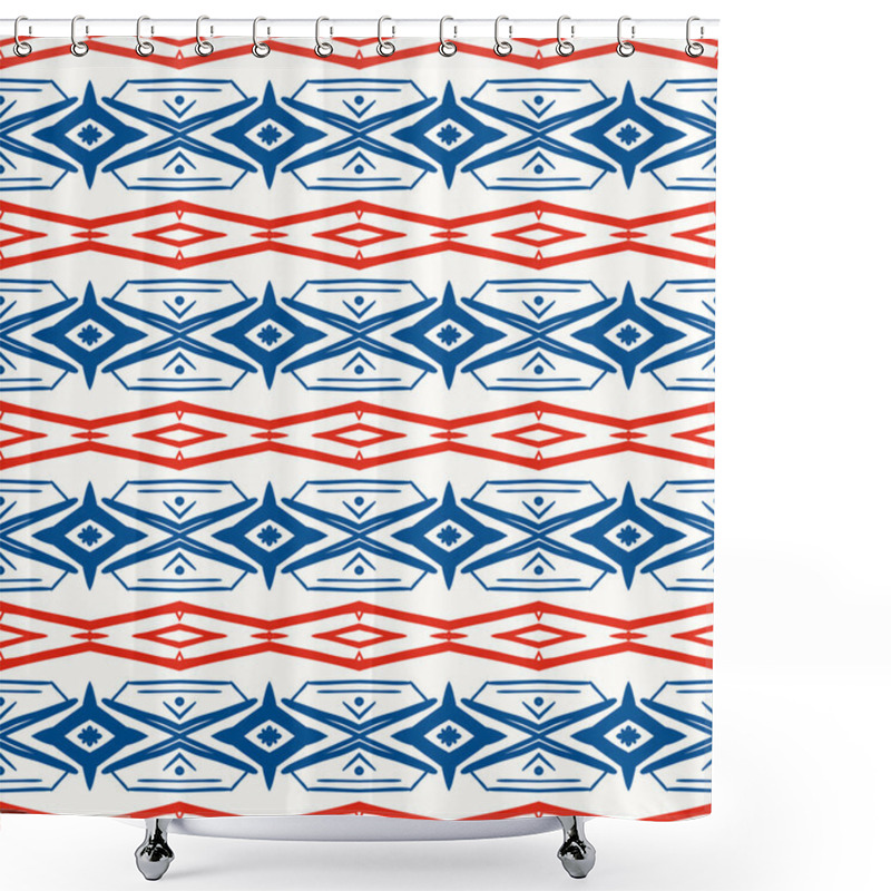 Personality  Geometric Pattern With Scandinavian Ethnic Motifs Shower Curtains