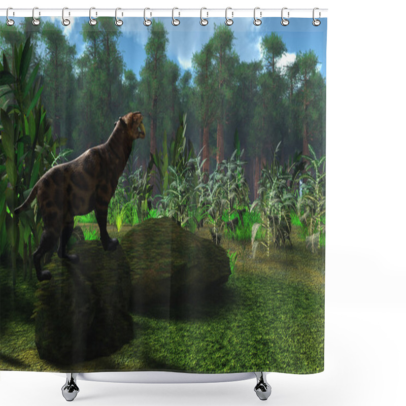 Personality  Saber-Tooth Cat Age Shower Curtains