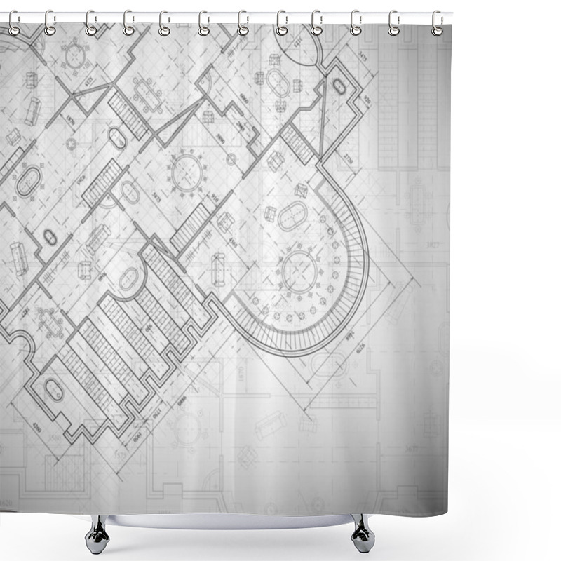 Personality  Architectural Plan Shower Curtains