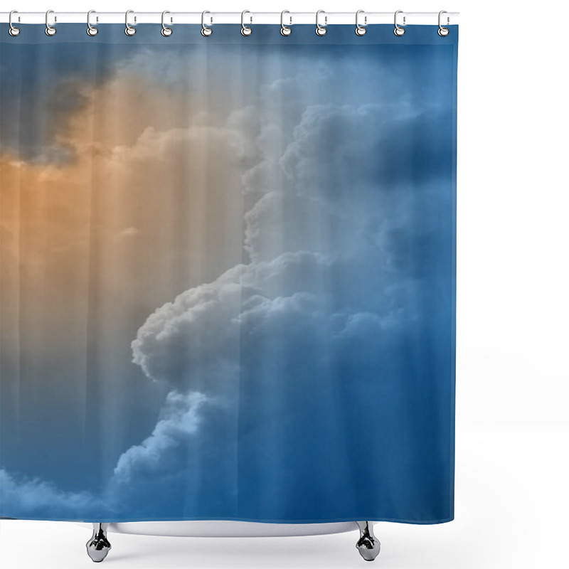 Personality  Classic Blue And Orange Clouds. Shower Curtains