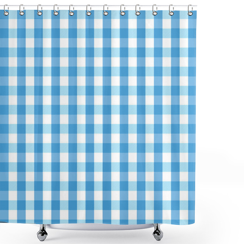 Personality  Blue Gingham Background Shower Curtains