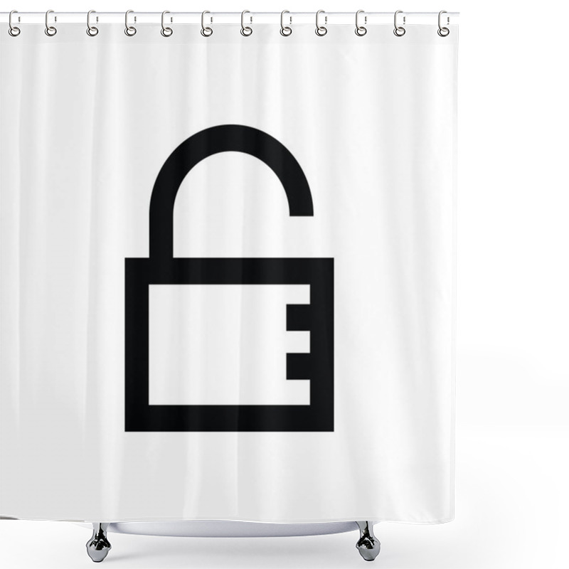 Personality  Unlock Vector Icon Shower Curtains