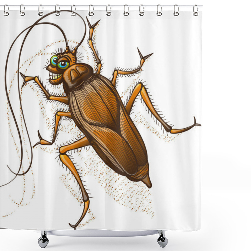 Personality  Disgusting Brown Cockroach Shower Curtains