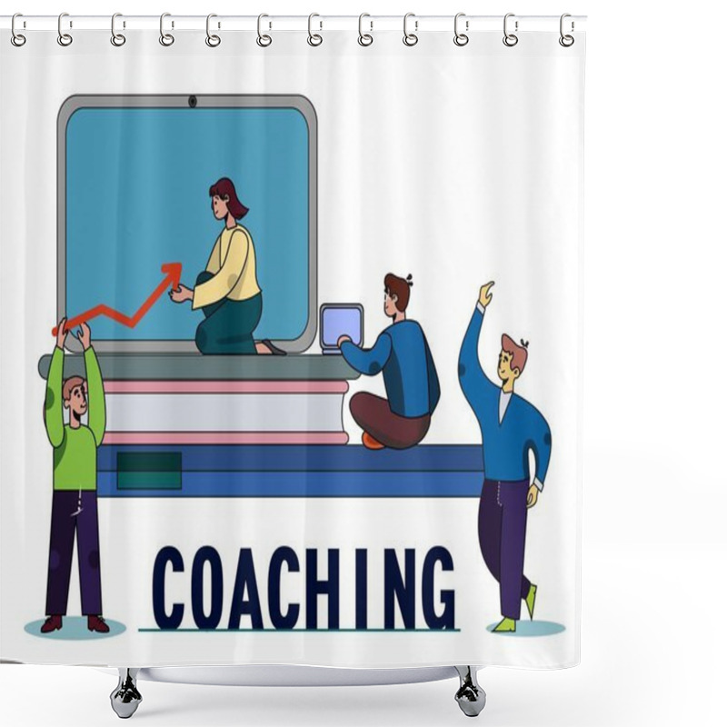 Personality  Confident Business Coach Group On Coaching Poster Shower Curtains