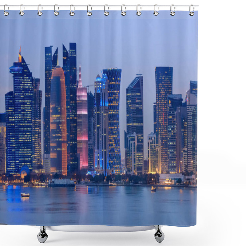 Personality  Doha At Night. Qatar Shower Curtains