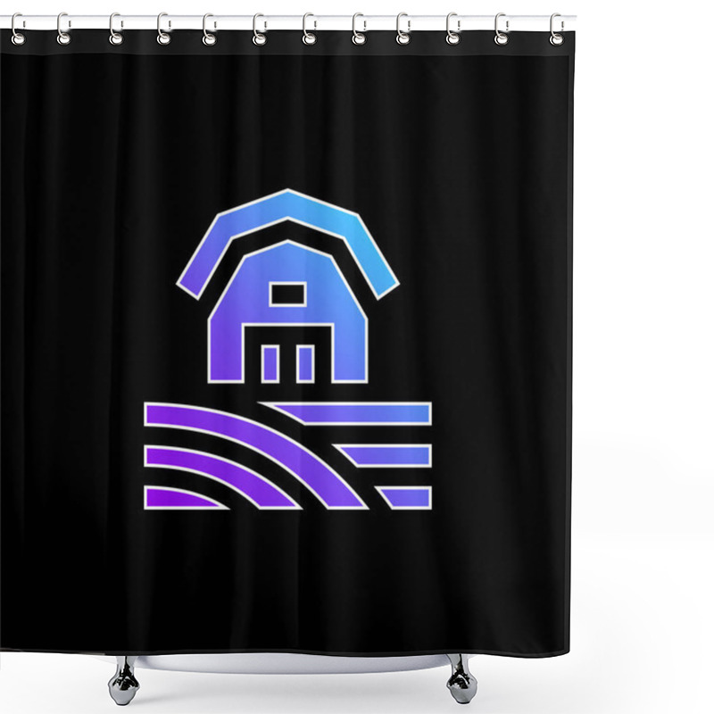 Personality  Barn Blue Gradient Vector Icon Shower Curtains