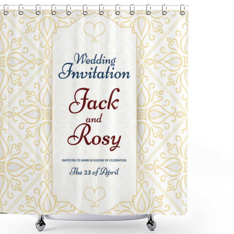 Personality  Arabic Style Wedding Invitation Shower Curtains