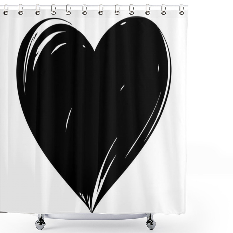 Personality  Vibrant Abstract Heart With Dynamic Shapes And Energy Shower Curtains