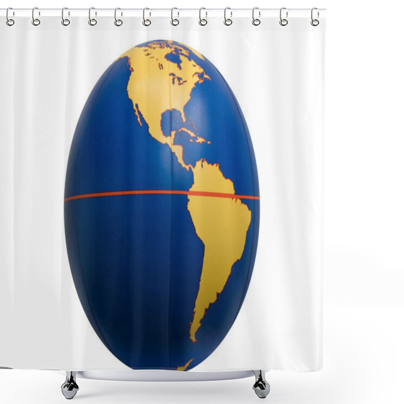 Personality  An Earth Ball Isolated From White Background To See America Shower Curtains