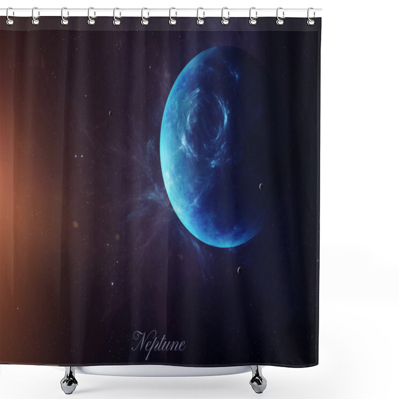 Personality  The Neptune With Moons From Space Showing All They Beauty. Extremely Detailed Image, Including Elements Furnished By NASA. Other Orientations And Planets Available. Shower Curtains