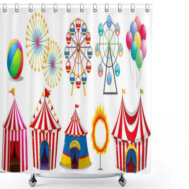 Personality  Circus Tents And Ferris Wheels Shower Curtains