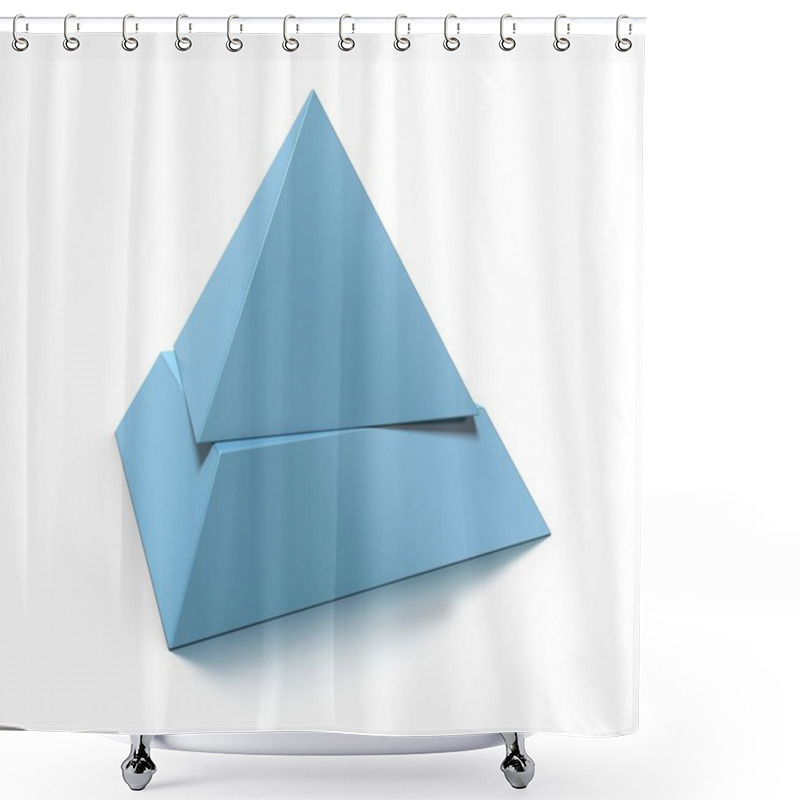 Personality  3d Pyramid, Two Levels Over White Background Shower Curtains