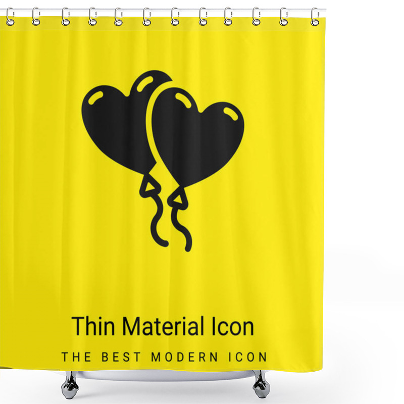 Personality  Balloons Minimal Bright Yellow Material Icon Shower Curtains