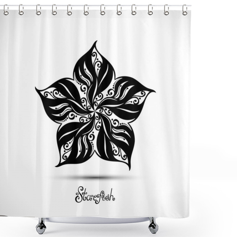 Personality  Monochrome Abstract Starfish Shower Curtains