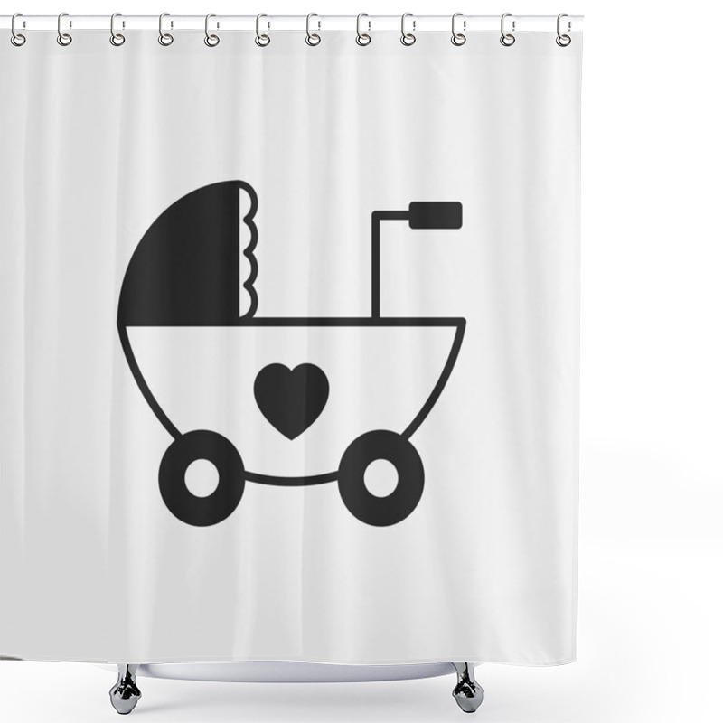 Personality  Baby Carriages Icon Shower Curtains