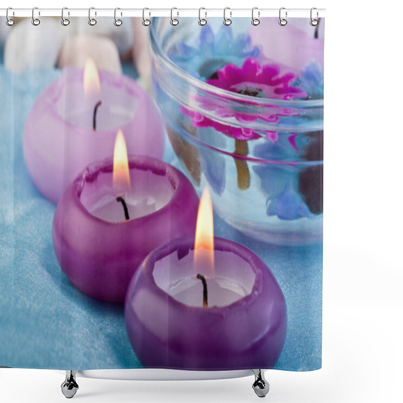 Personality  Purple Toned Candles And Flowers (2) Shower Curtains