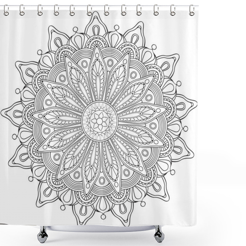 Personality  Decorative Flower Round Ornament Shower Curtains