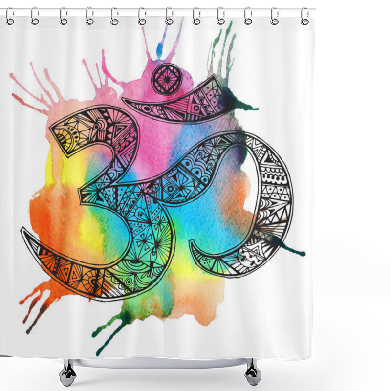 Personality  Ohm. Om Aum Symbol. Shower Curtains