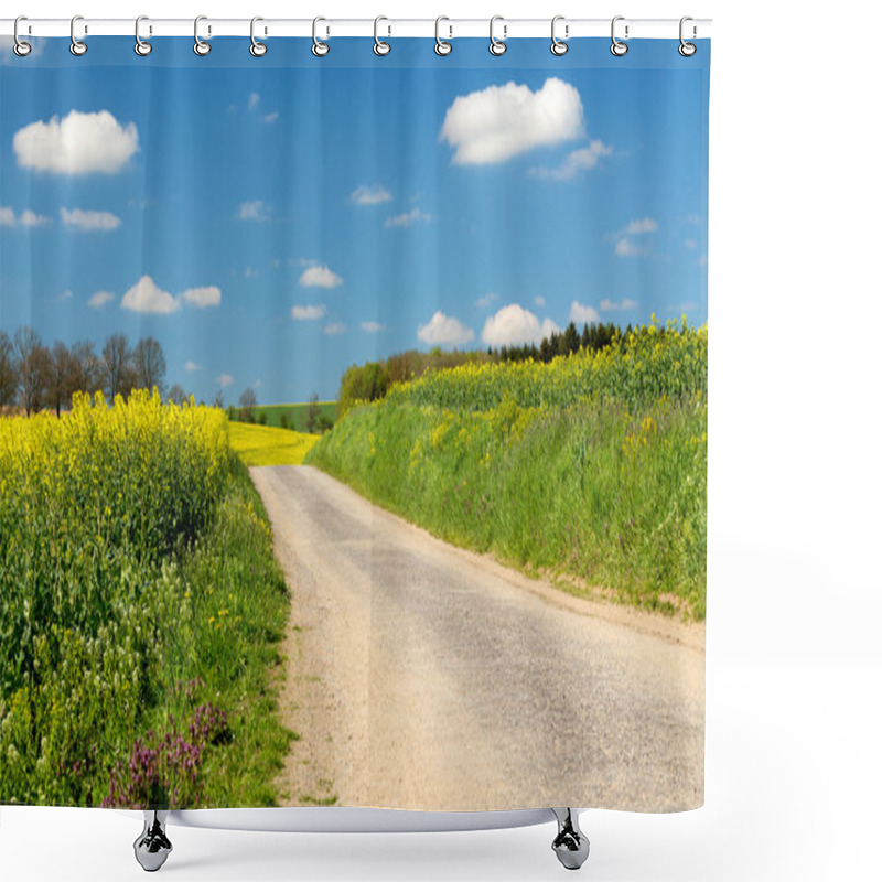 Personality  Beautiful Summer Rural Landscape Shower Curtains