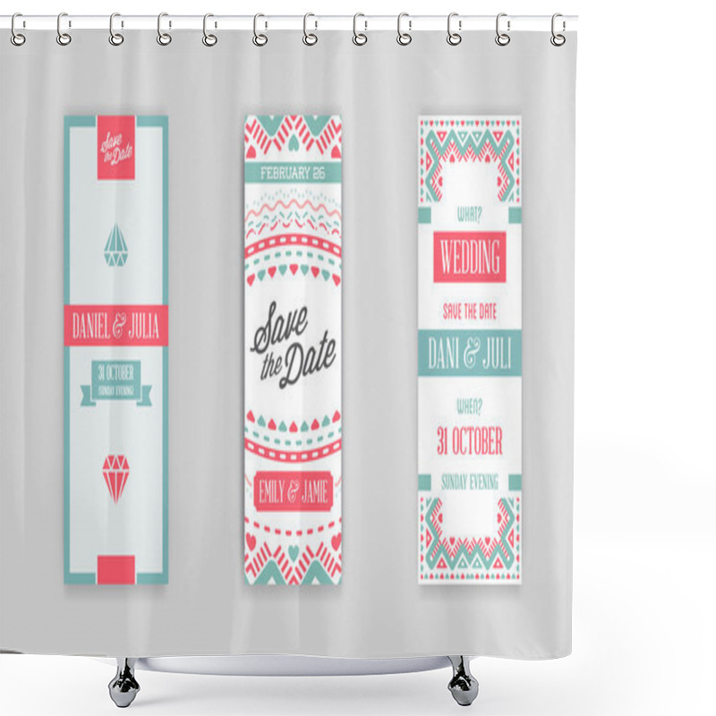 Personality  Set Of Design Awesome Wedding Invitation Shower Curtains