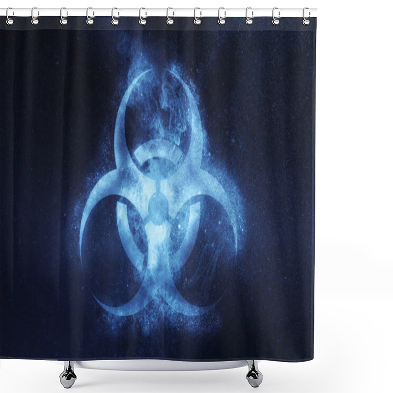 Personality  Biohazard Symbol. Biohazard Sign. Abstract Night Sky Background  Shower Curtains