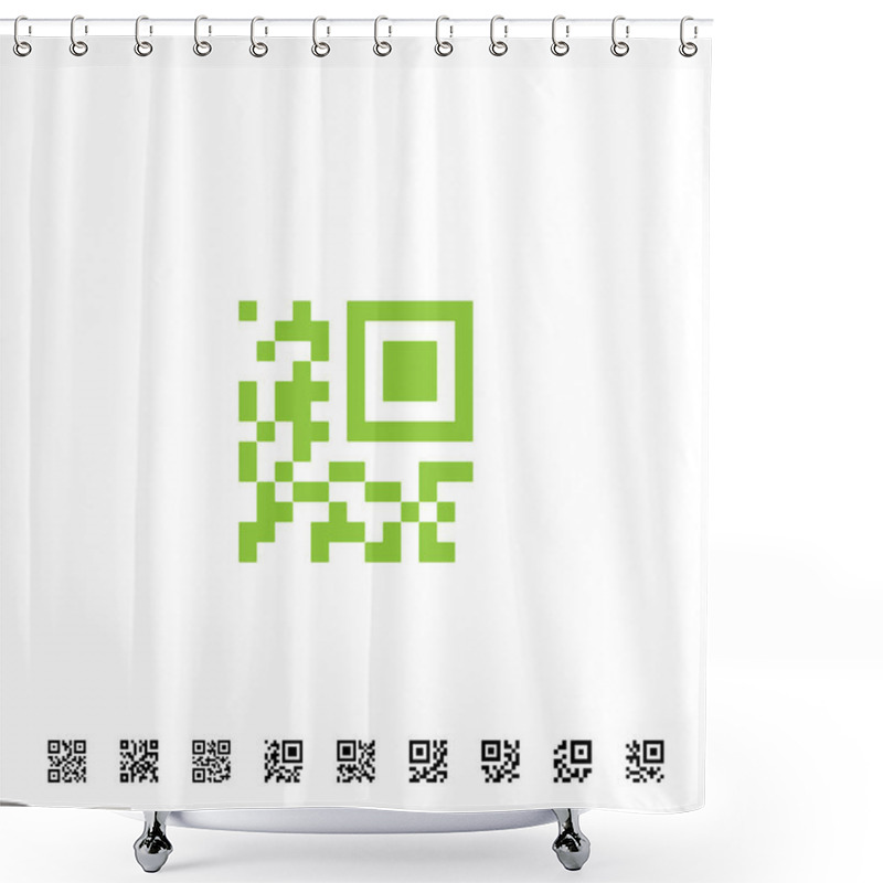 Personality  QR Code Icons Shower Curtains