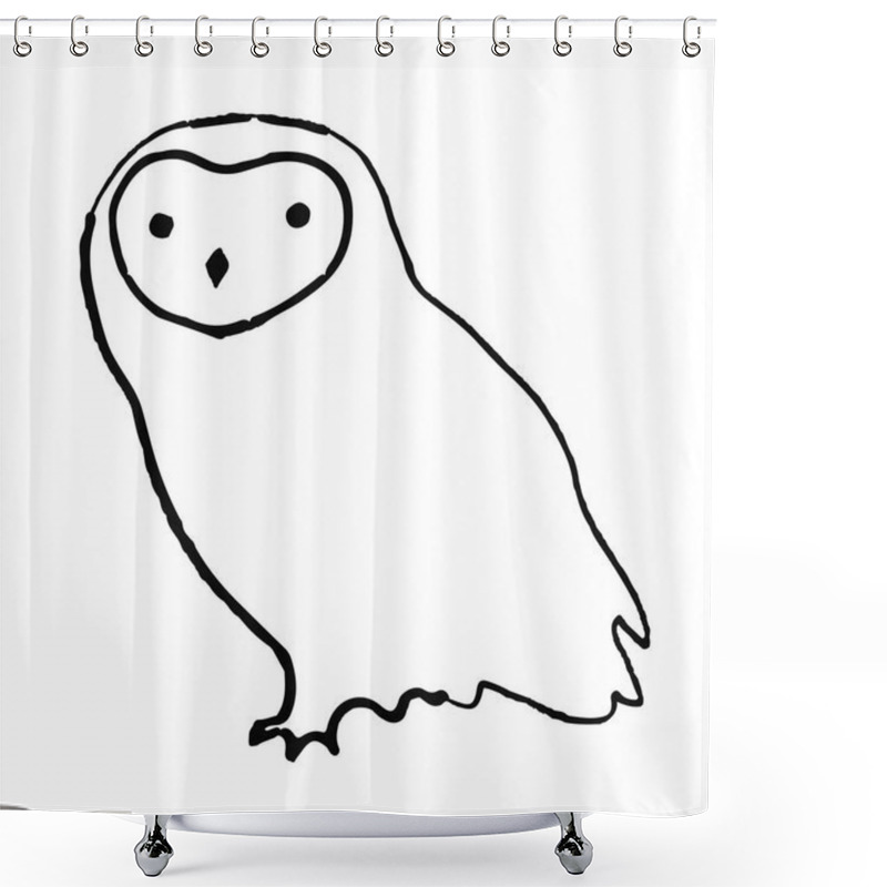 Personality  Cute Hand Drawn Animal In Scandinavian Style. Simple Line Art. Vector Illustration. Shower Curtains