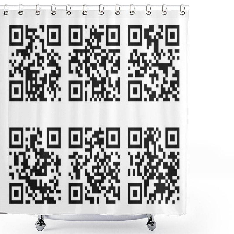 Personality  QR Code Ready To Use Isolated On White Background Shower Curtains