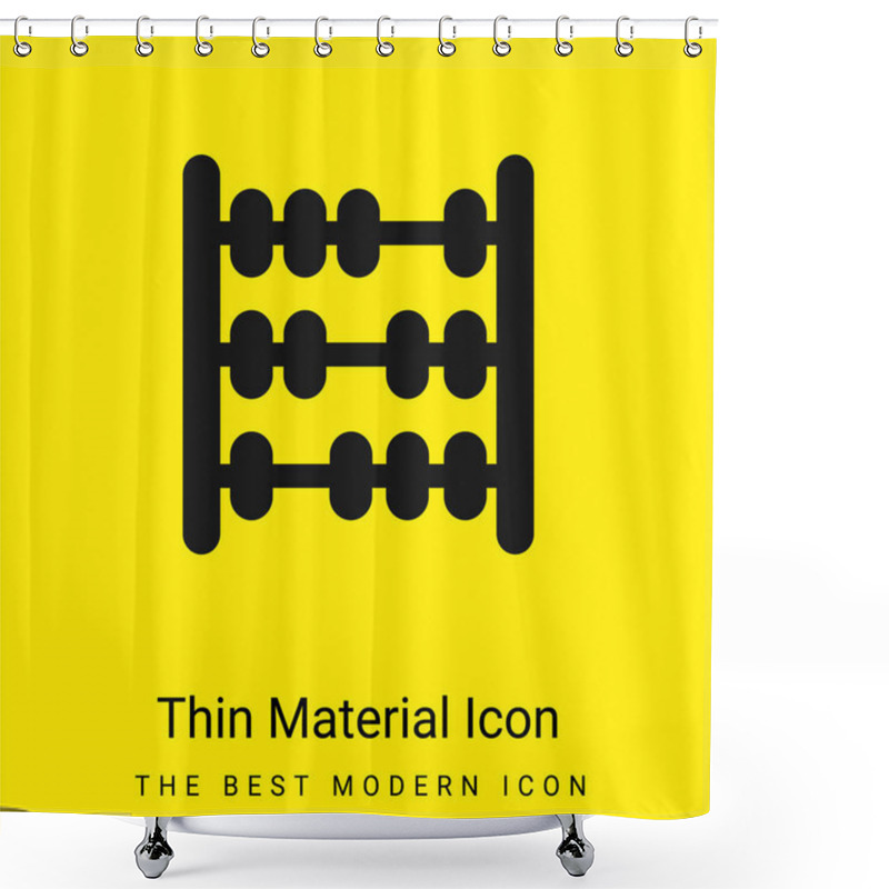 Personality  Abacus Minimal Bright Yellow Material Icon Shower Curtains