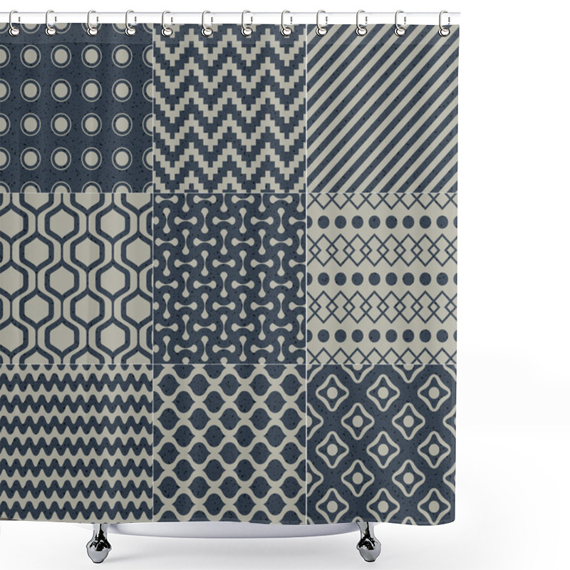 Personality  Seamless Geometric Pattern Grain Paper Texture Shower Curtains