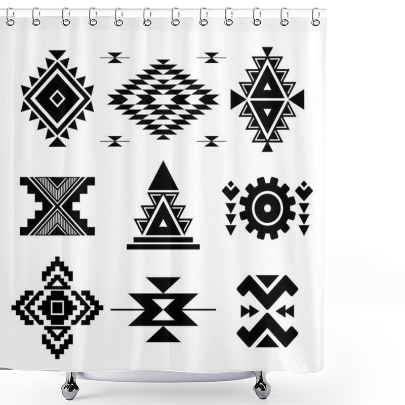 Personality  Vector Abstract Geometric Elements Shower Curtains