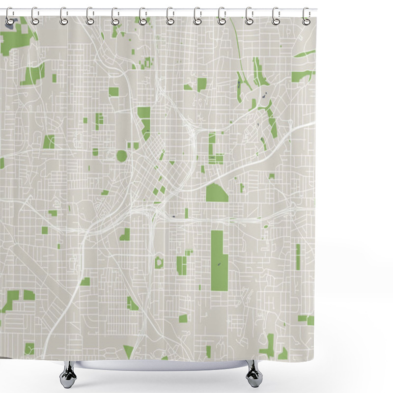 Personality  Illustration Map Of The City Of Atlanta, USA Shower Curtains