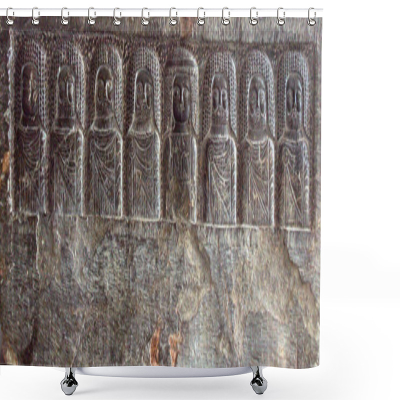 Personality  Borj Hellal Stele With Bust Of Deities At The Bardo National Museum Shower Curtains