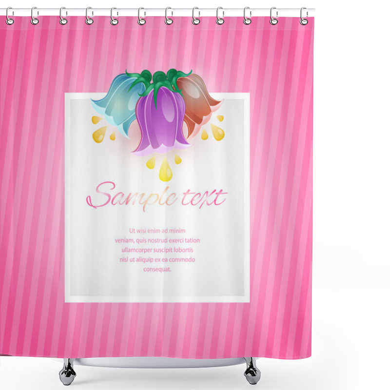 Personality  Square Blank With Spring Flowers Shower Curtains