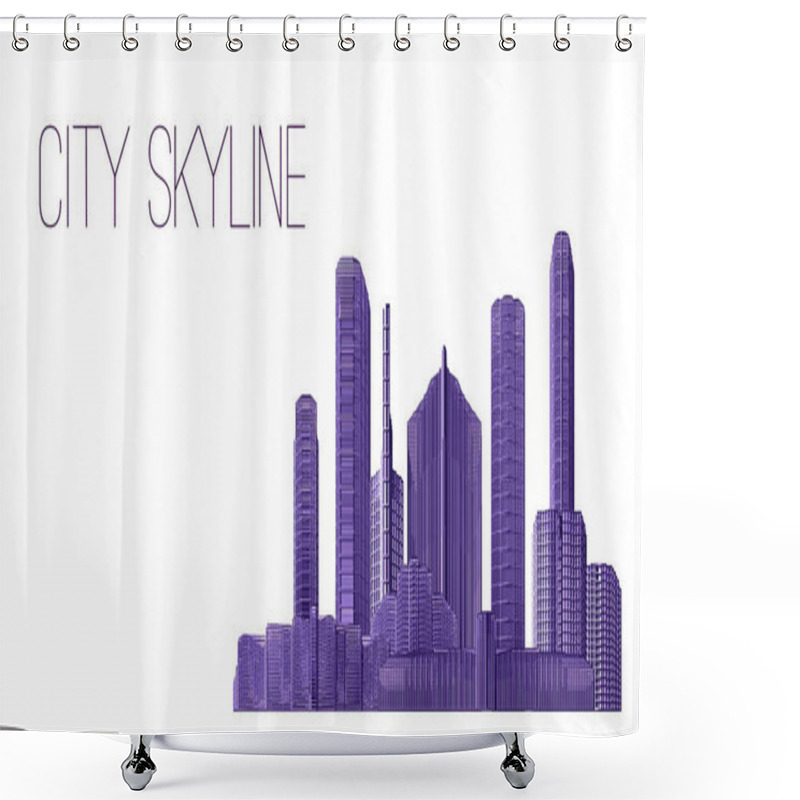 Personality  City Skyline - Buildings, Skyscrapers, Apartment Condo, Architectural Composition - Urban Landscape Shower Curtains