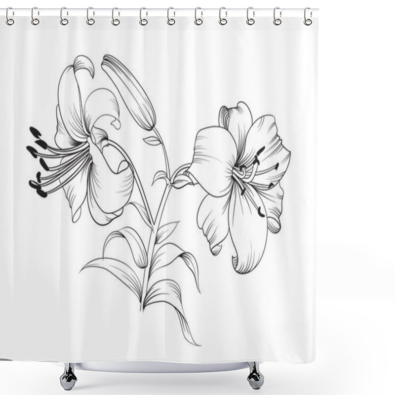 Personality  Lily Flower Composition. Shower Curtains