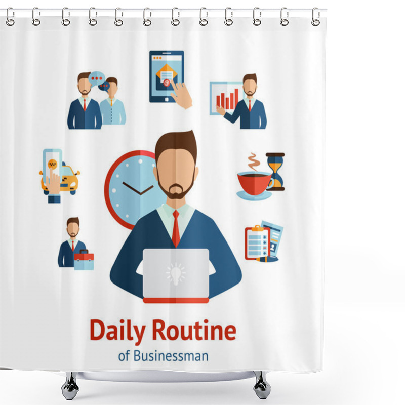 Personality  Businessman Daily Routine Concept Poster Shower Curtains