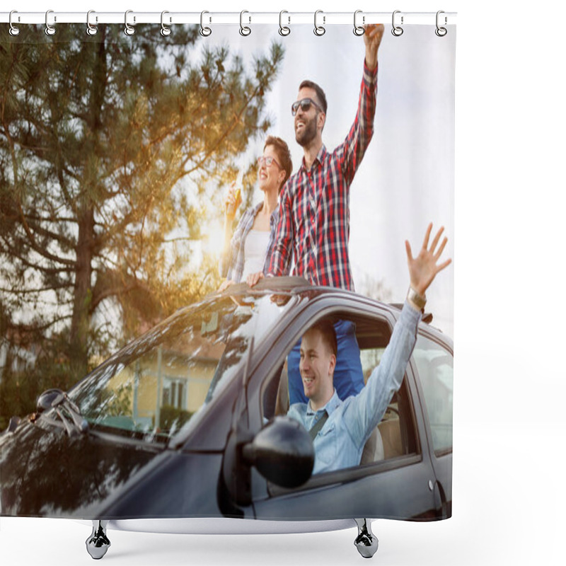 Personality  Friends Traveling Nature Together Shower Curtains