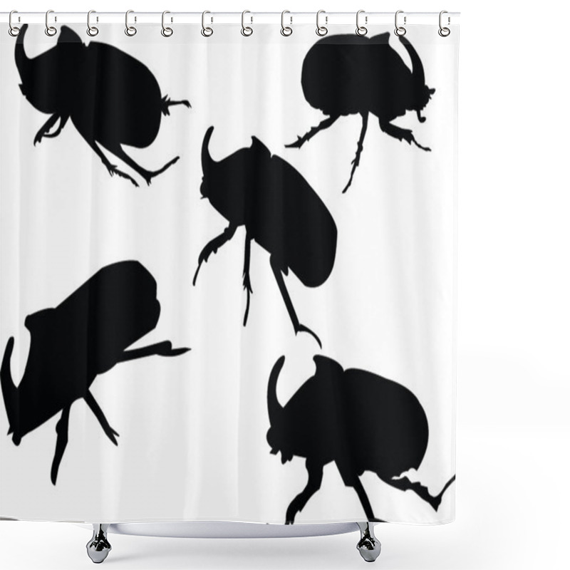 Personality  Beetle-rhinoceros Collection Shower Curtains