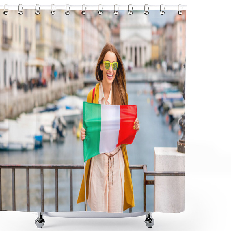 Personality  Woman Traveling In Trieste City In Italy Shower Curtains