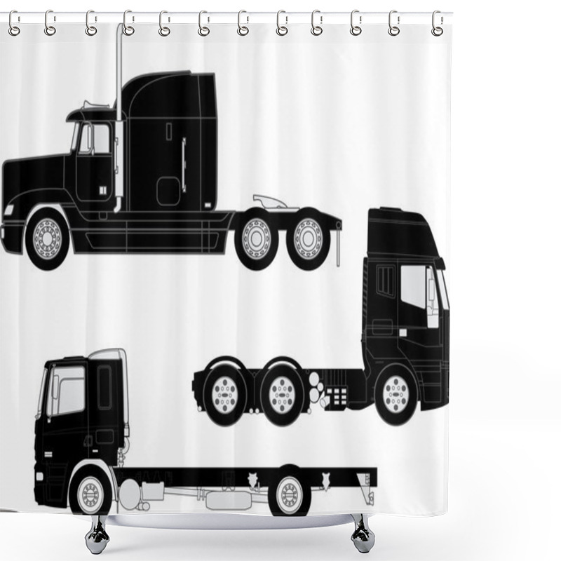 Personality  Truck Silhouettes Shower Curtains