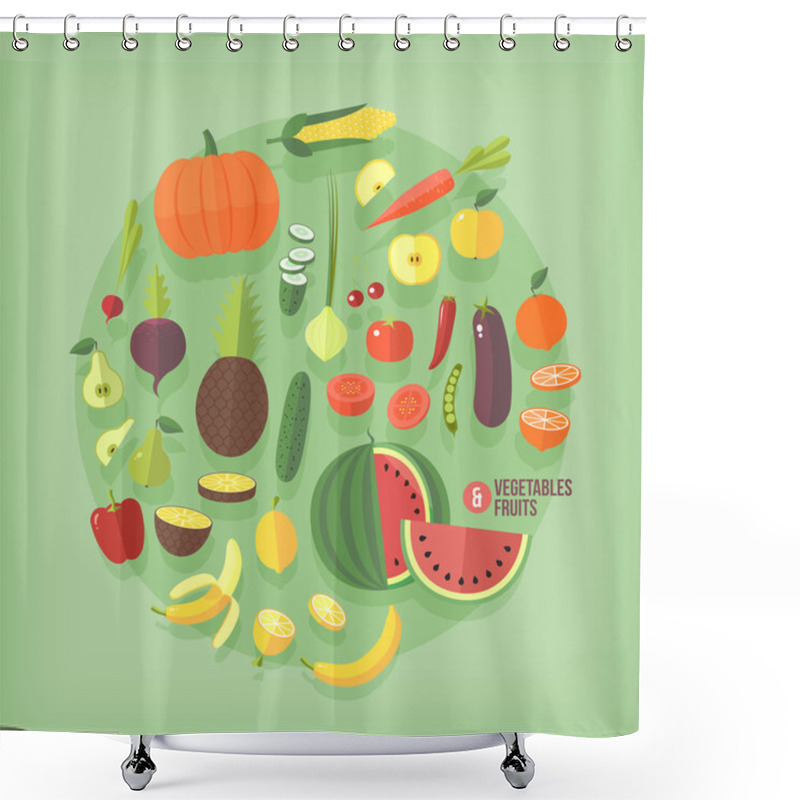 Personality  Fruits Collection Shower Curtains