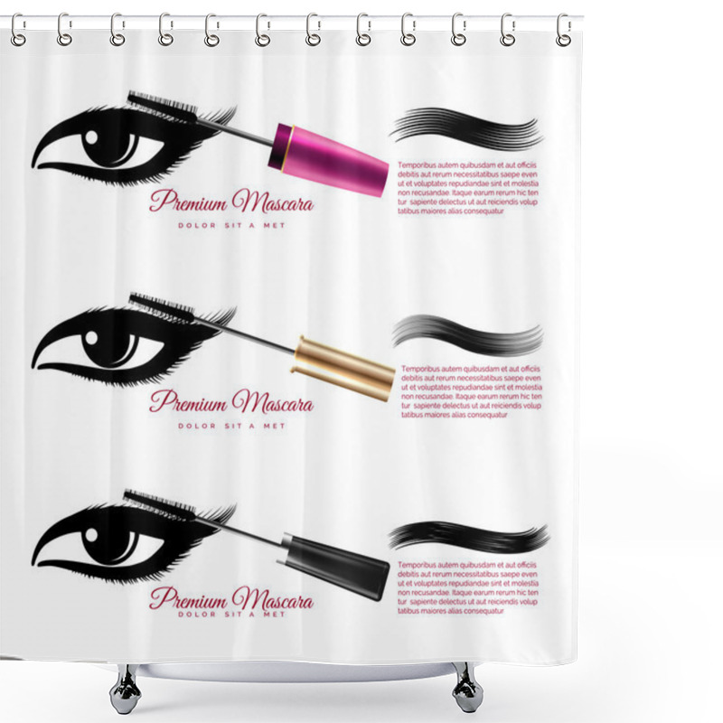 Personality  Eyes Cosmetic Vector Illustration Shower Curtains