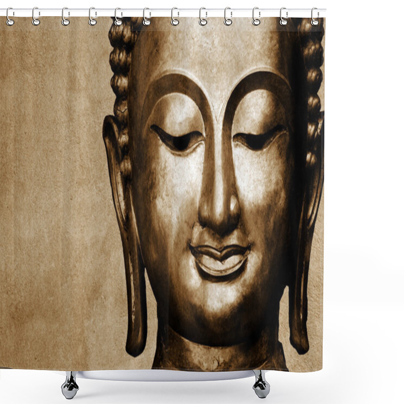 Personality  Statue Of Buddha Space For Your Text Shower Curtains