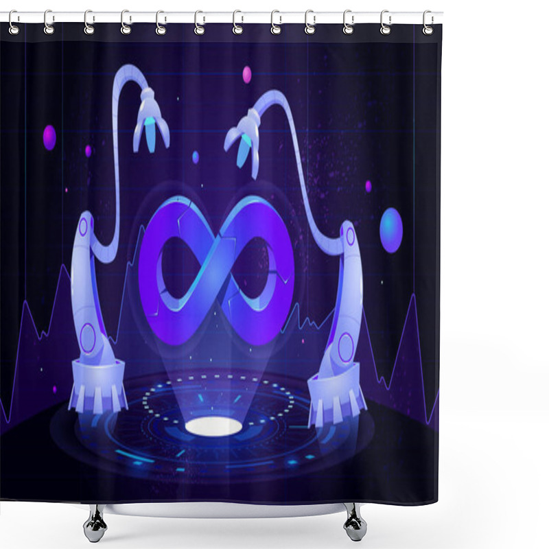 Personality  Cartoon Illustration Of DevOps Concept Shower Curtains