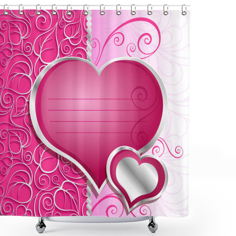 Personality  Card With A Heart For Valentine's Day Shower Curtains