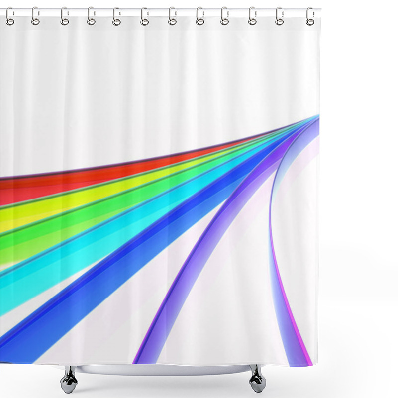 Personality  Rainbow Waves Shower Curtains