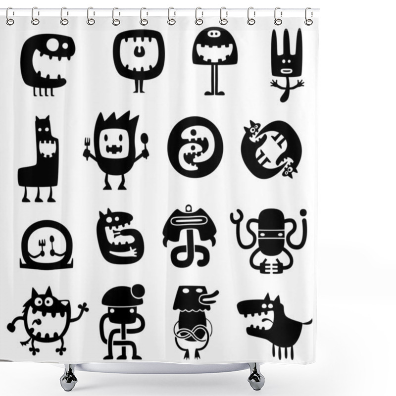 Personality  Funny Monsters Shower Curtains