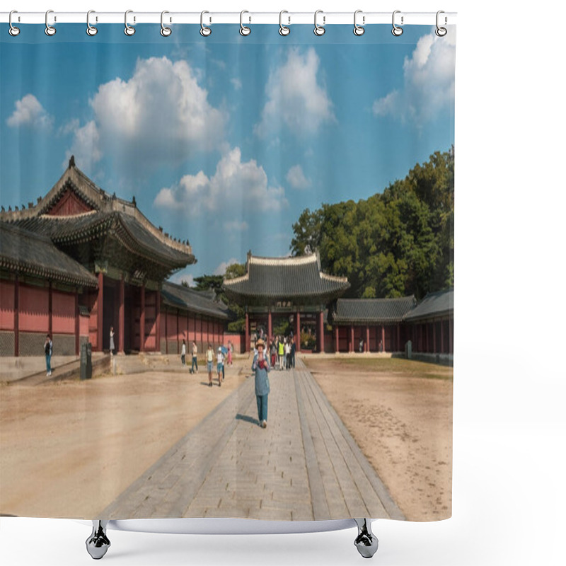 Personality  Exterior Details At Deoksugung Palace, Traditional Palace Architecture In Seoul, South Korea Shower Curtains