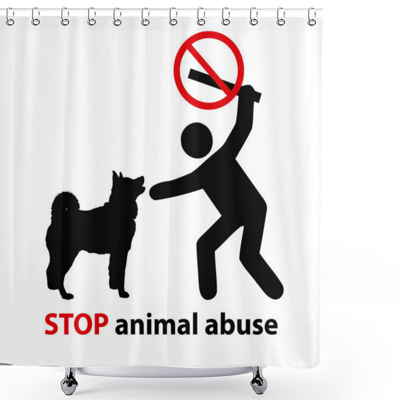 Personality  Stop Animal Abuse Shower Curtains